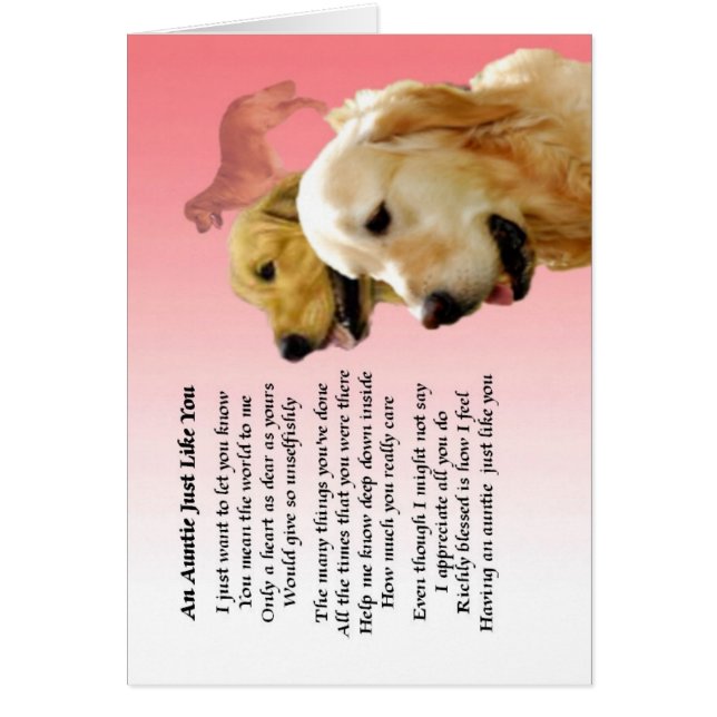 Tante Gedicht - Goldenes Retriever Design (Vorne)