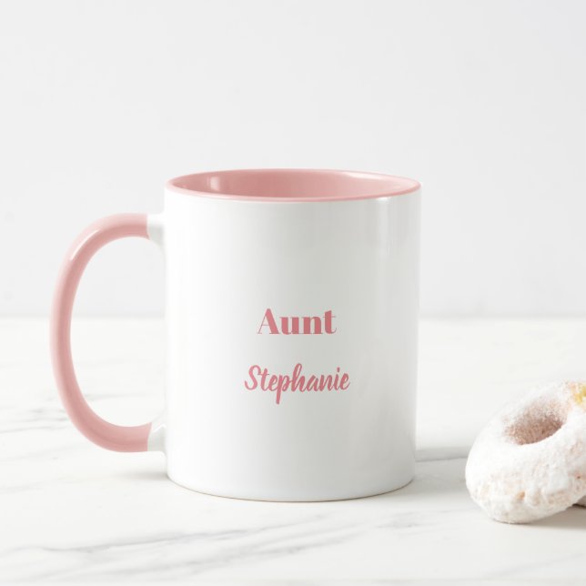Tante Geschenke Individuelle Name Lachs Rosa Niedl Tasse (Mit Donut)