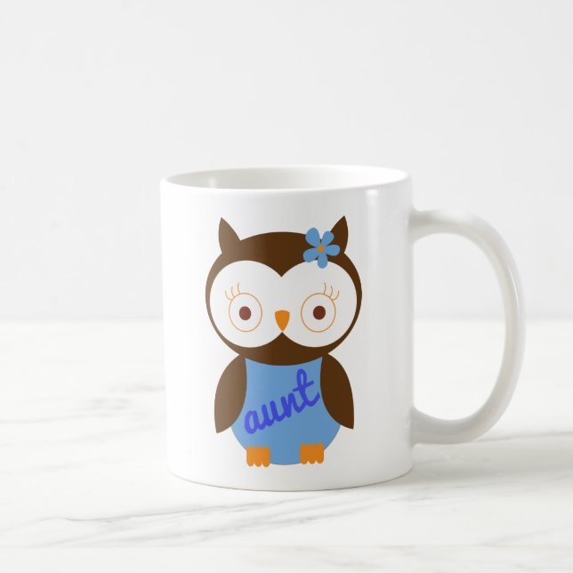 Tante Gift With Owl Kaffeetasse (Rechts)