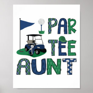 Tante Golf Liebhaber Geburtstagsfeier Familie Matc Poster