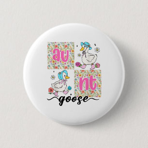 Tante Goose floral Happy Mütter Tag für Tante Nan Button