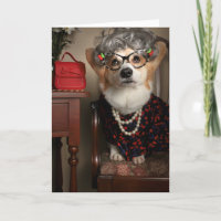Tante Gussy Corgi leere Karte