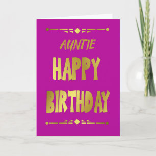 Tante Happy Birthday Modern Gold Typografy Card Karte