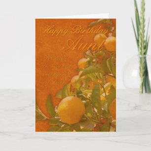 Tante Happy Birthday Spanischer Orangenbaum, verbr Karte