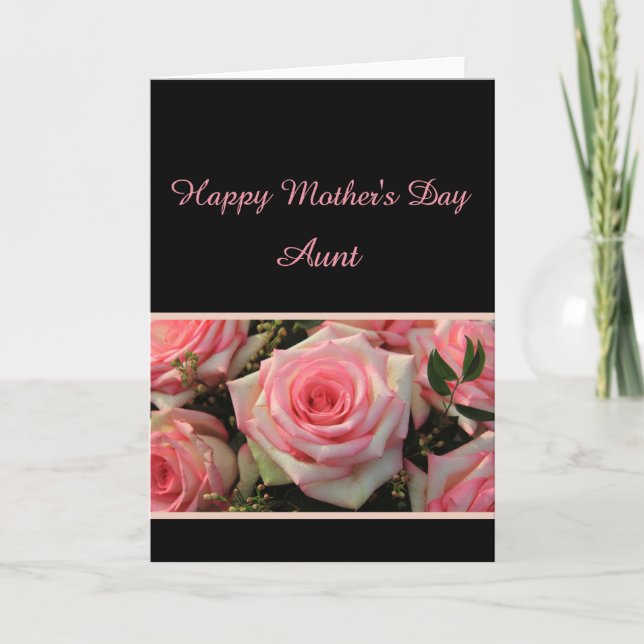 Tante Happy Mother Day Rose Card Karte (Vorderseite)