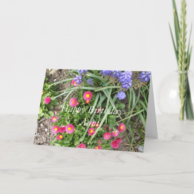Tante hat Geburtstag-Blume Karte (Vorderseite)