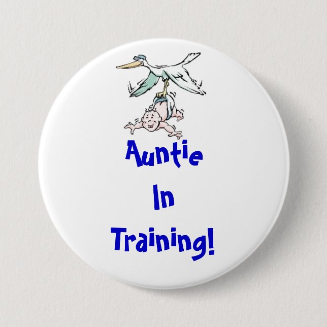 Tante im Trainings-Knopf Button (Vorderseite)