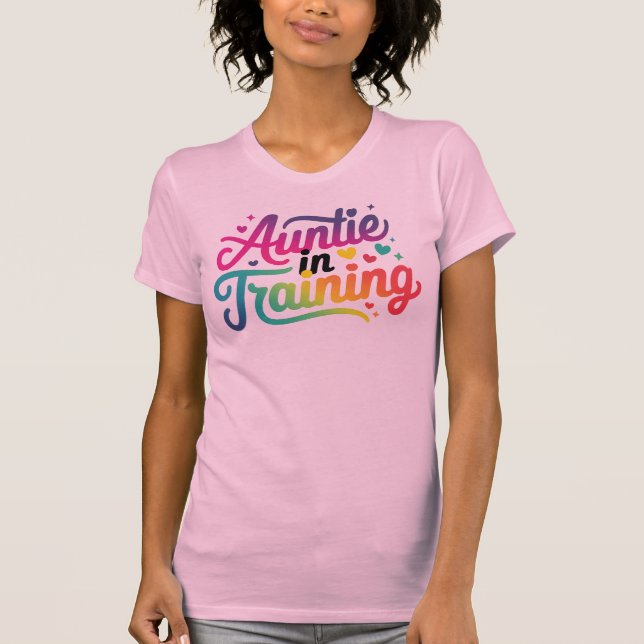 Tante in Training farbiges Design T-Shirt (Vorderseite)