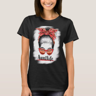 Tante Leben Unordentliche Frisur Sonnenbrille Gebl T-Shirt