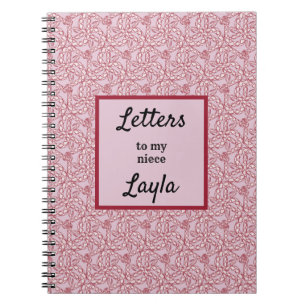 Tante Letters to My Niece Pink Abstrakt Notebook Notizblock