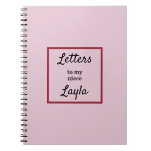Tante Letters to My Niece Pink Notebook Notizblock
