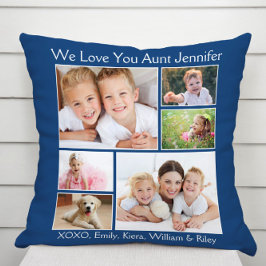 Tante Liebe Sie Foto Collage Blue Kissen