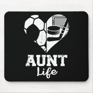 Tante Life Fußball Hockey Herz Split Sportspiel Da Mousepad