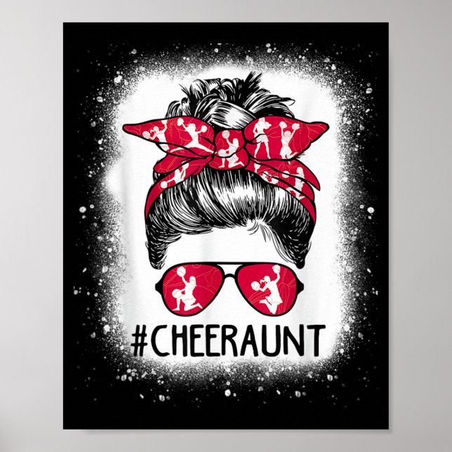 Tante Life Messy Bun Cheerleader Bleached Mütter D Poster (Vorne)