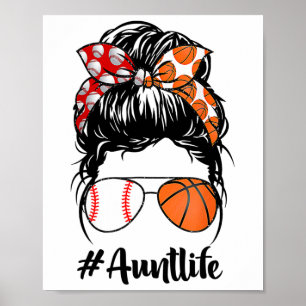 Tante Life Sell Sketteltante Messy Bun Mother Day Poster