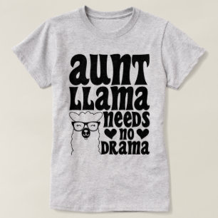 Tante Llama braucht keine Drama-Tante Typografie M T-Shirt