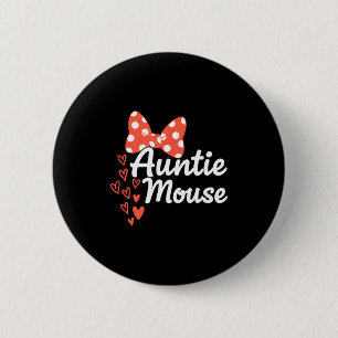 Tante Maus süße Minnie-Schleife Herzen Tante Famil Button