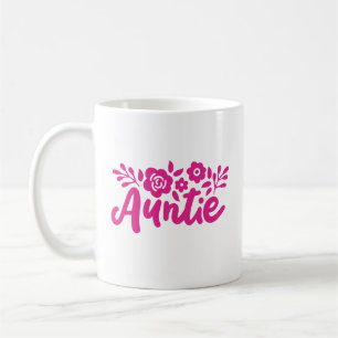 "Tante" mit Blume, benutzerdefinierte Farbe Kaffeetasse