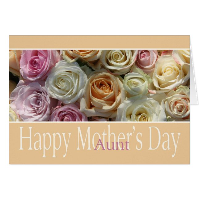 Tante Mother Day Rose Card (Vorderseite (Horizontal))