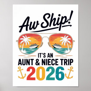 Tante Nichte Kreuzfahrt 2026 Sommerurlaub Matching Poster