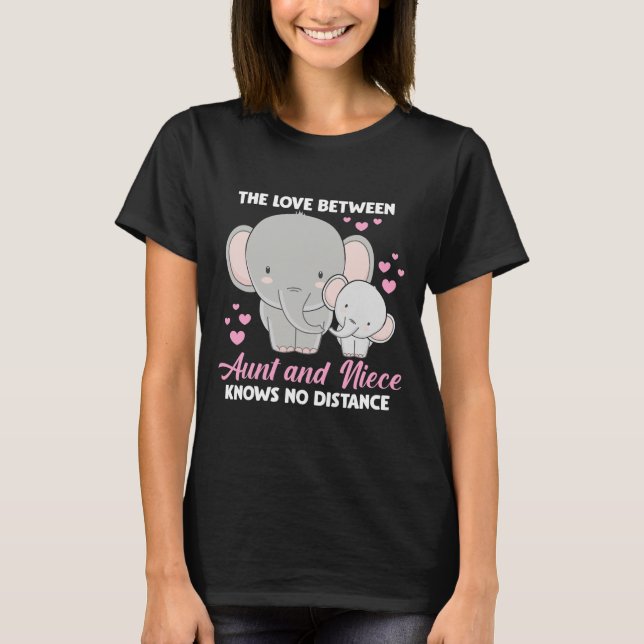 Tante Niece Bond Liebe Niedlich Elephant T-Shirt (Vorderseite)
