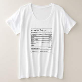 Tante oder Onkel Nutritional Facts Große Größe T-Shirt