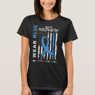 Tante Onkel Ich Trage Blau Für Meinen Neffen Autis T-Shirt