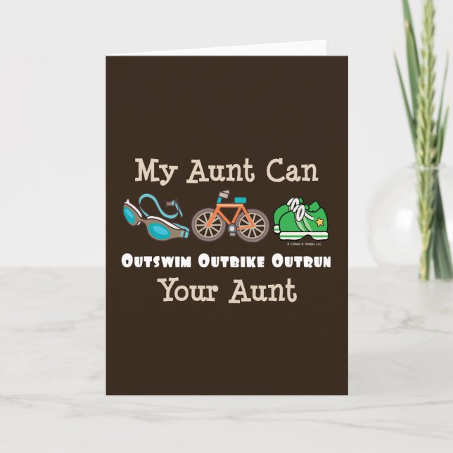 Tante Outbike Outrun Triathlon Note Card Karte (Vorderseite)