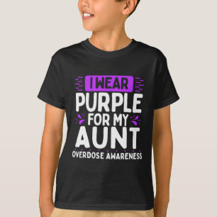 Tante Overdose Awareness Family Warrior Lila Ribb T-Shirt