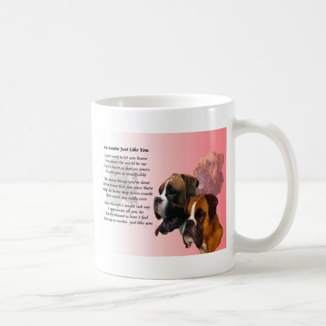 Tante Poem - Boxer-Hund Kaffeetasse (Rechts)