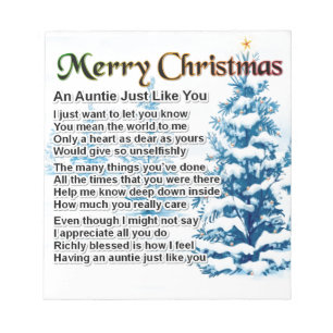 Tante Poem Christmas Design Notizblock