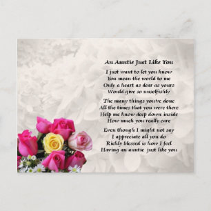 Tante Poem - Design von Rose Postkarte