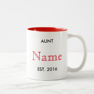Tante Pregnancy Announcement Mug! Zweifarbige Tasse