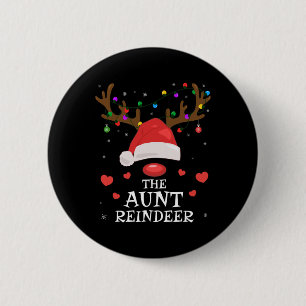 Tante Reindeer Familie Matching Weihnachtsfest Aun Button