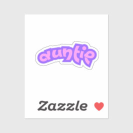 Tante | Rosa Lila Tante Blubble Letters Aufkleber