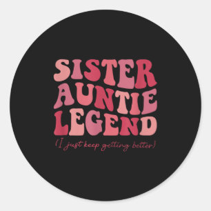 Tante Schwester Legende Groovy Lustig Coole Tanten Runder Aufkleber
