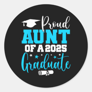 Tante Senior 2025 Proud Tante of a Cl of 2025 Grad Runder Aufkleber
