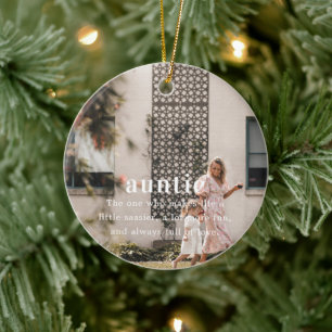 Tante Sentimentale Foto-Andenken-Weihnachten Keramik Ornament