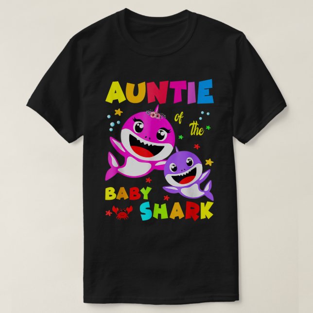 Tante Shark Birthday Auntie Shark T-Shirts Family  (Design vorne)