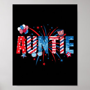 Tante Sungles USA-Flagge Feuerwerk patriotisch 4. Poster