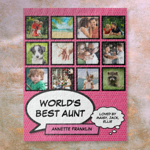 Tante Tantchen Cool Pink Lustige Foto Collage Puzzle