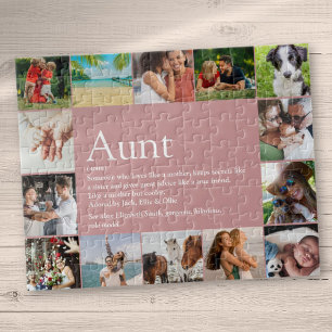 Tante, Tante Definition 14 Foto Collage Rosa Spaß Puzzle