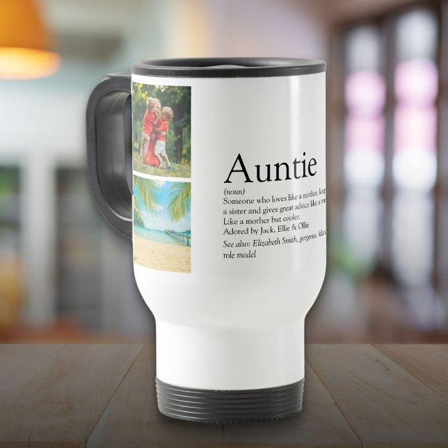 Tante Tante Definition Foto Collage Reisebecher (Aunt Auntie Definition Photo Collage Travel Mug)