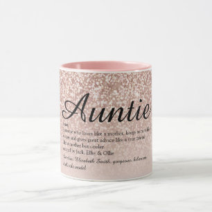 Tante Tante Definition Girl Rose Gold Glitzer Tasse