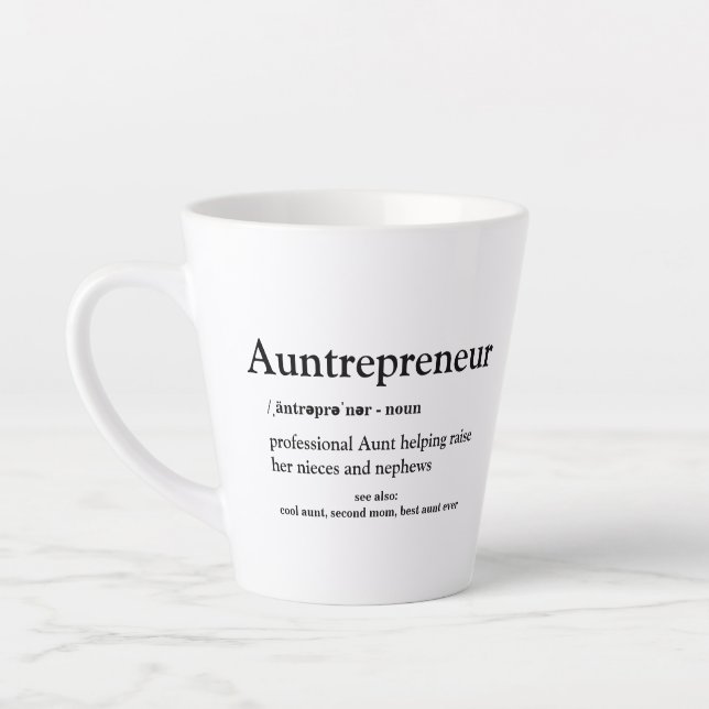 Tante Tante Fun Best Tante je Definition Geschenk Milchtasse (Links)