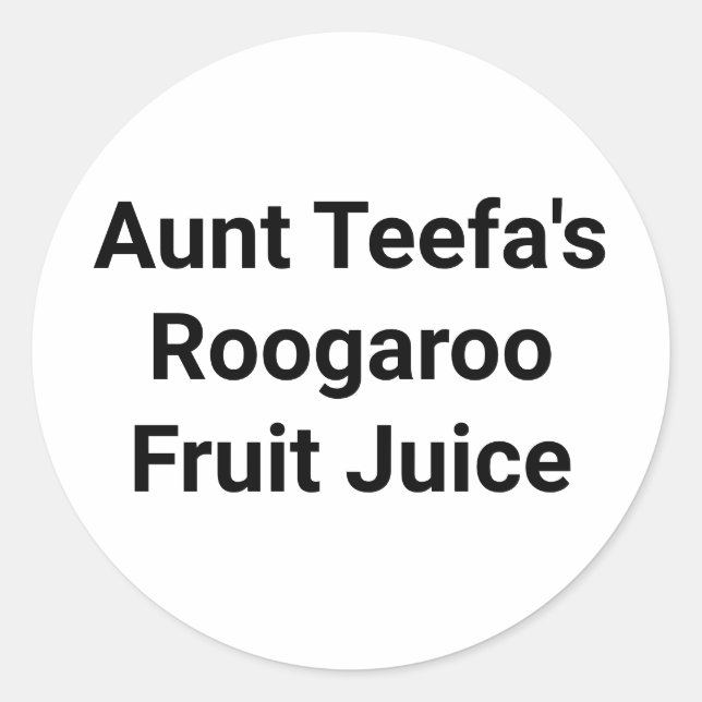 Tante Teefa Rugaroo Fruit Hankamer Artjunkhaus Yum Runder Aufkleber (Vorderseite)