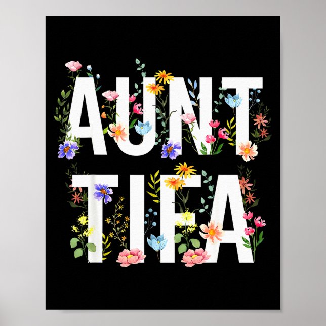 Tante Tifa - Retro Wildblumen Blumen Feministische Poster (Vorne)