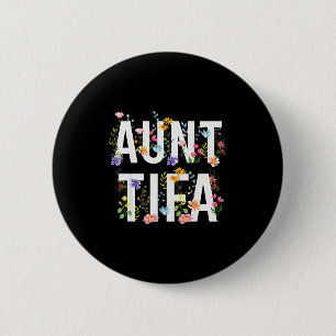 Tante Tifa - Retro Wildblumen Florale Feministisch Button