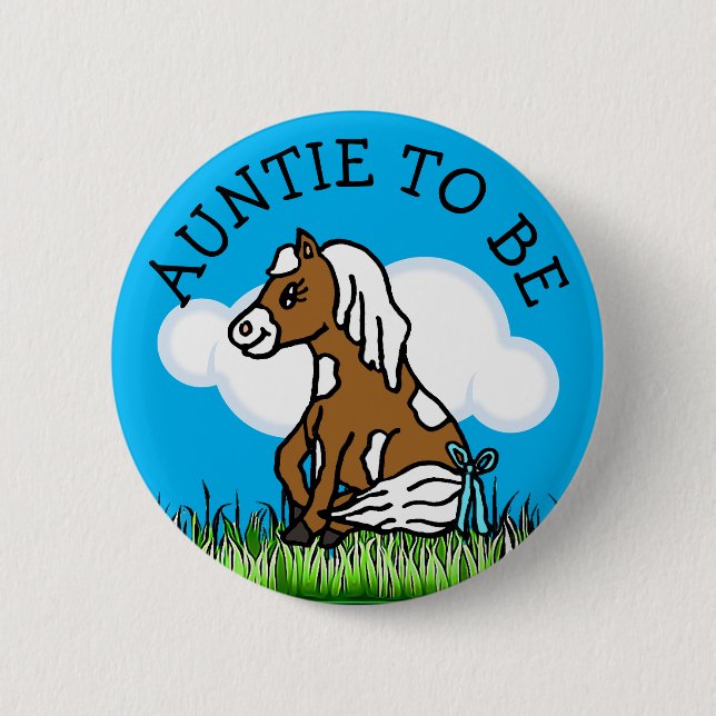 Tante to be Baby Shooting Farm Animal THEMA Button (Vorderseite)