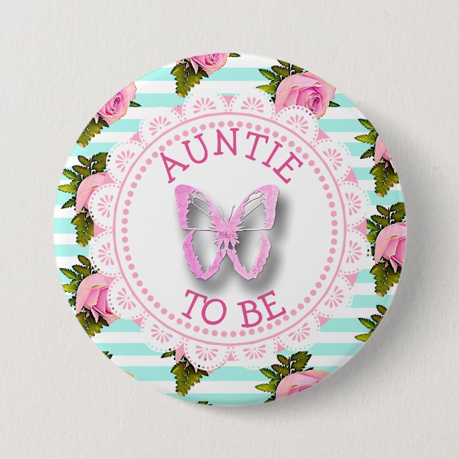 Tante to Be Baby Showknopf Button (Vorderseite)
